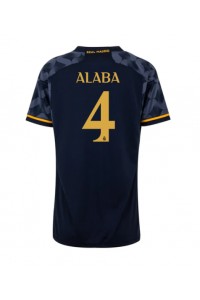 Real Madrid David Alaba #4 Jalkapallovaatteet Naisten Vieraspaita 2023-24 Lyhythihainen